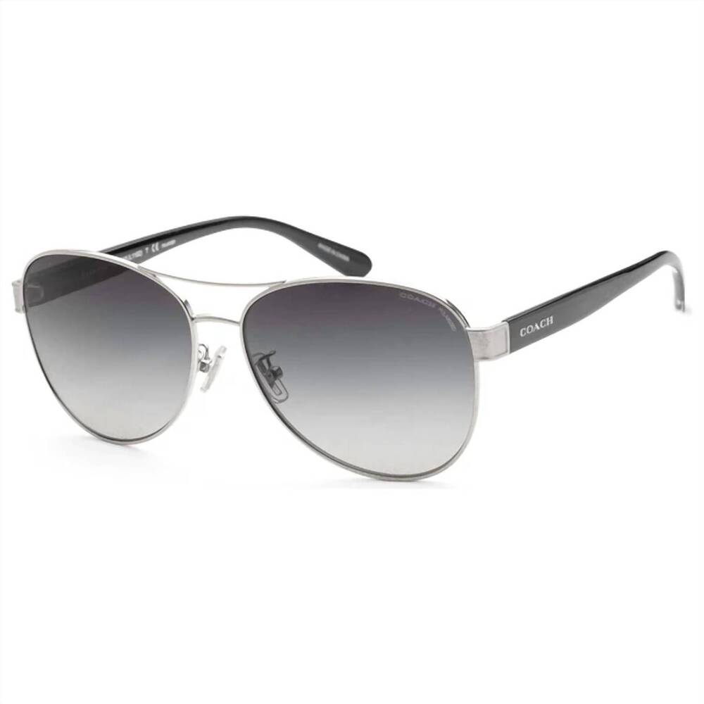 NEW COACH women's polarized aviator sunglasses in silver